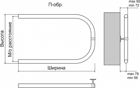 Эконом П-обр AISI 32х2 500х500 Полотенцесушитель  TERMINUS Вологда - фото 3