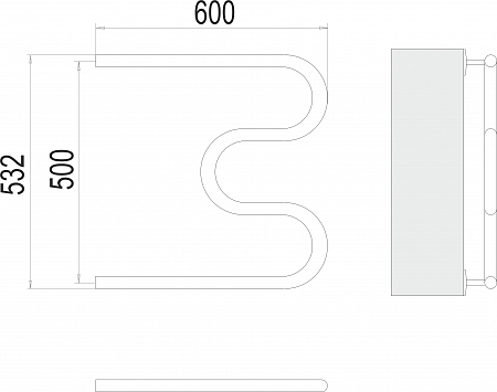 М-обр AISI 32х2 500х600 Полотенцесушитель  TERMINUS Вологда - фото 3