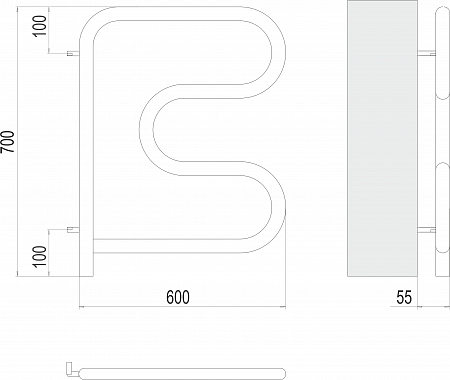 Электро 25 F-обр 600х600 поворотный Полотенцесушитель TERMINUS Вологда - фото 3