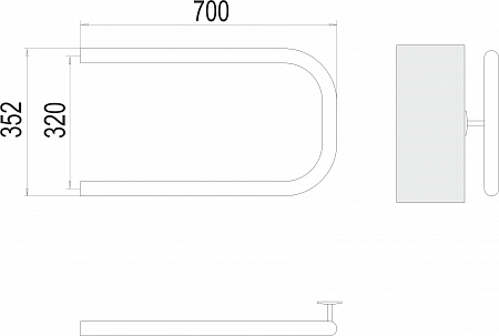 П-обр AISI 32х2 320х700 Полотенцесушитель  TERMINUS Вологда - фото 3