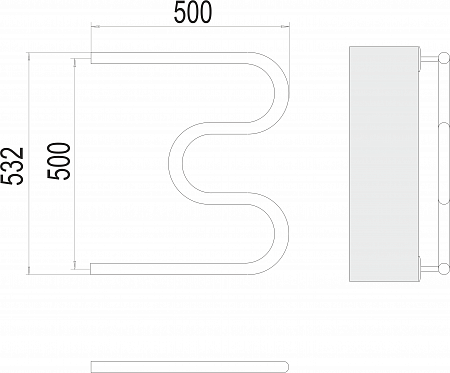 М-обр AISI 32х2 500х500 Полотенцесушитель  TERMINUS Вологда - фото 3