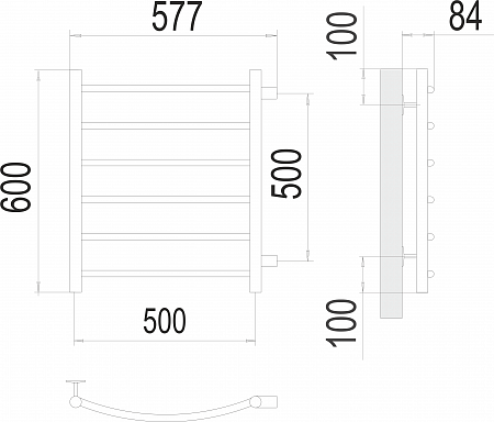 Классик П6 500х600 бп500 Полотенцесушитель  TERMINUS Вологда - фото 3