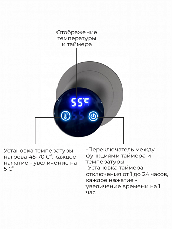 Аккорд П5 500х800 электро Полотенцесушитель TERMINUS Оружейная сталь Вологда - фото 4